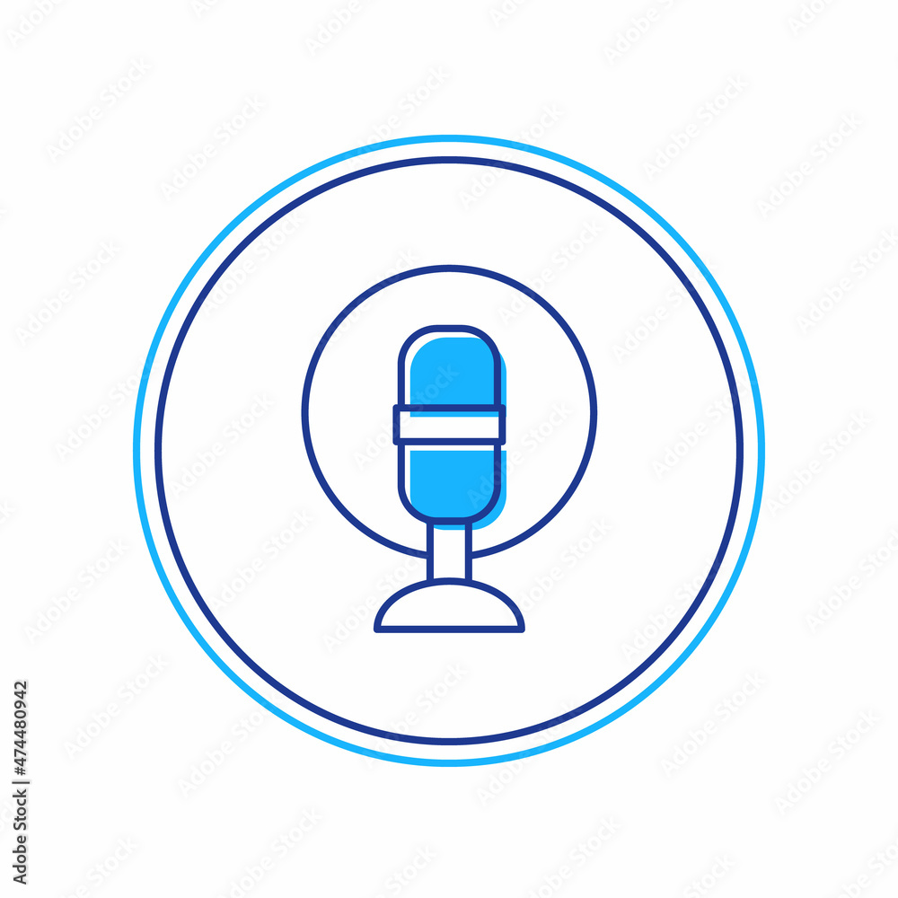 Filled outline Microphone icon isolated on white background. On air radio mic microphone. Speaker sign. Vector Filled outline Microphone icon isolated on white background. On air radio mic microphone. Speaker sign. Vector