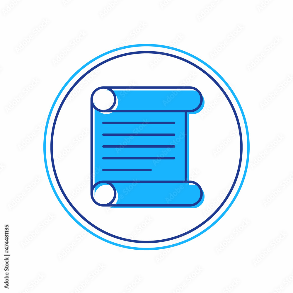 Filled outline Decree, paper, parchment, scroll icon icon isolated on white background. Vector Filled outline Decree, paper, parchment, scroll icon icon isolated on white background. Vector