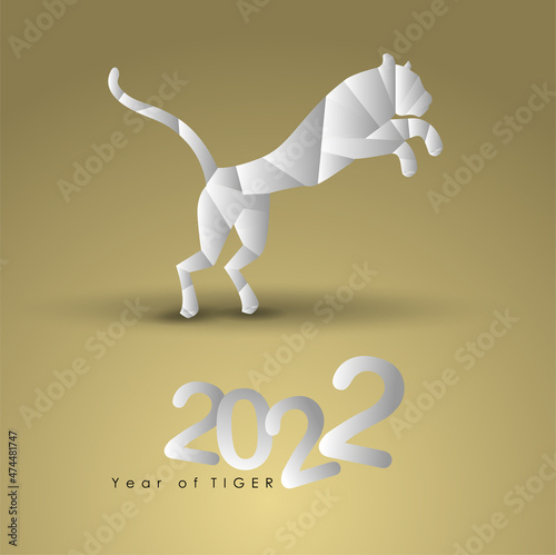 Abstract chinese new year 2022, Year of Tiger. The meaning are Lucky and Happy. Vector .and Illustration, EPS 10