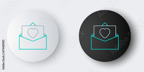 Wallpaper Mural Line Envelope with Valentine heart icon isolated on grey background. Message love. Letter love and romance. Colorful outline concept. Vector Torontodigital.ca
