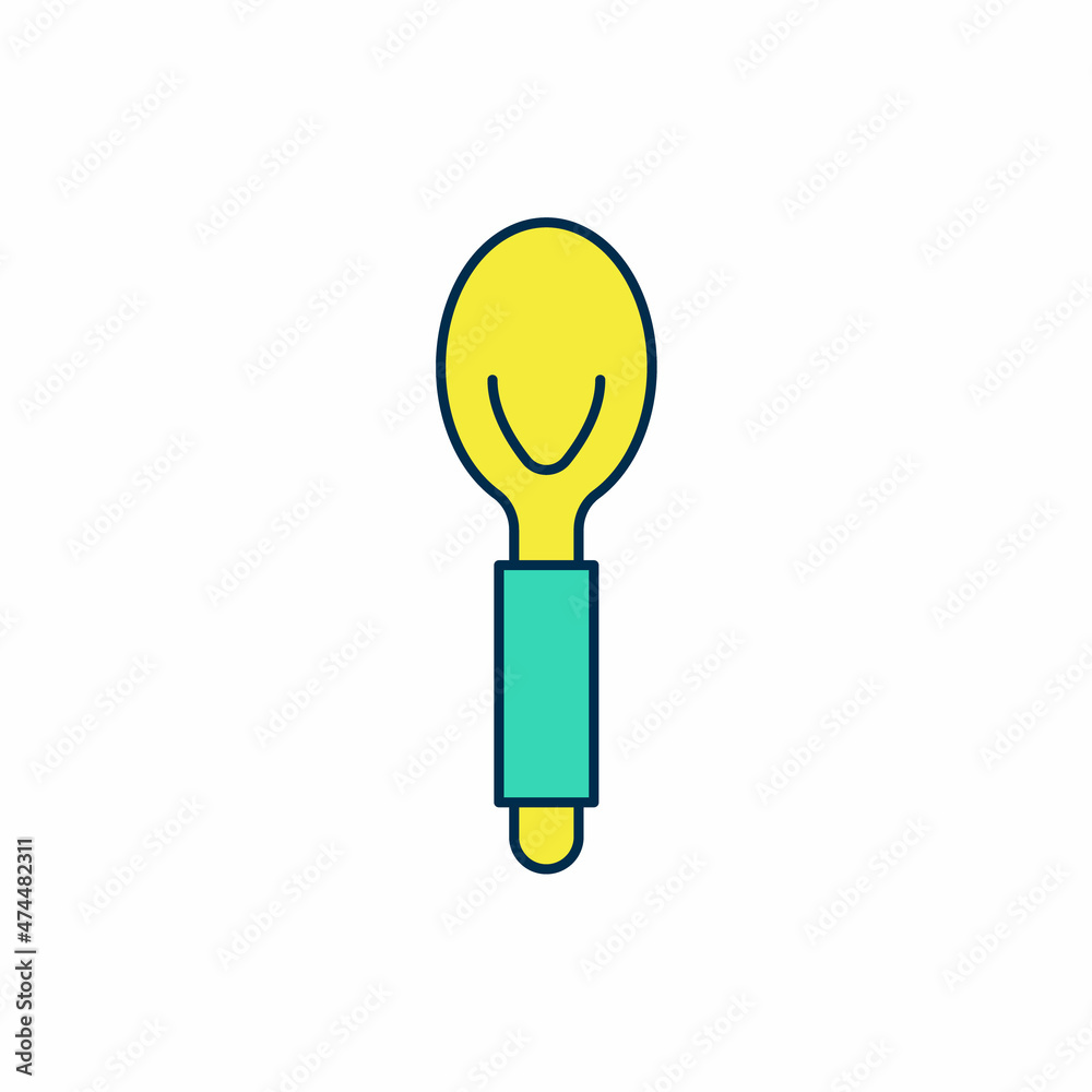 Filled outline Spoon icon isolated on white background. Cooking utensil. Cutlery sign. Vector Filled outline Spoon icon isolated on white background. Cooking utensil. Cutlery sign. Vector