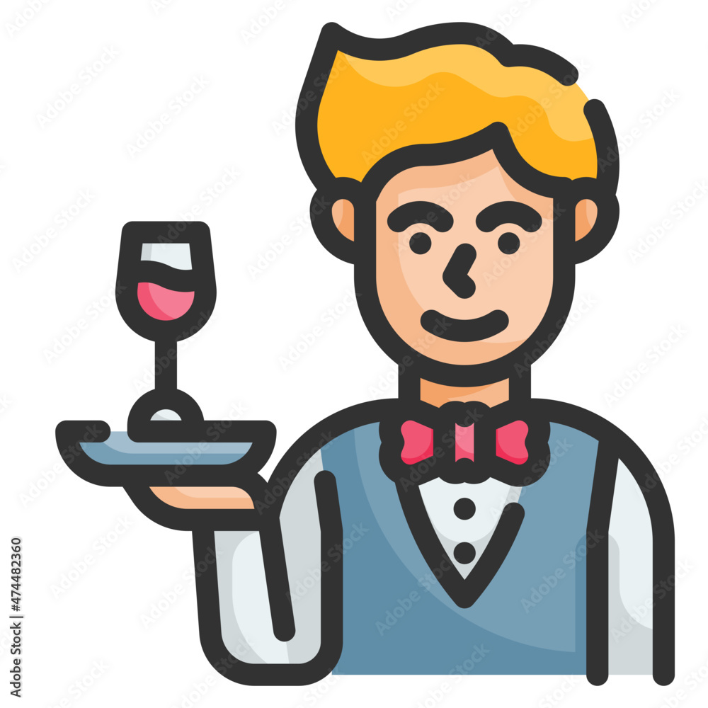 waiter line icon