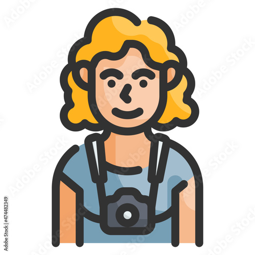 photographer line icon