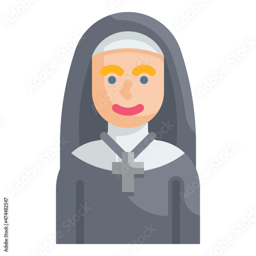 nun flat icon