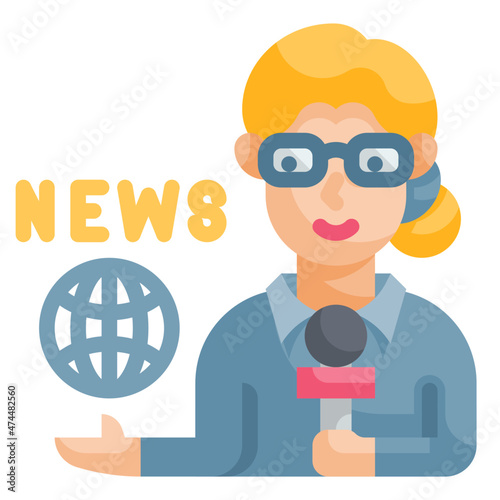 reporter flat icon