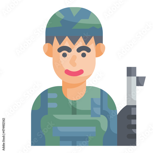 soldier flat icon