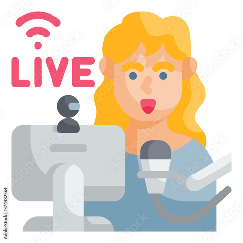 streamer flat icon