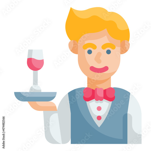 waiter flat icon