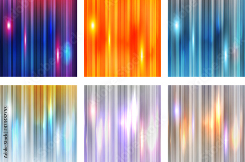 Abstract Vertical Striped Glowing Wallpaper Background Set