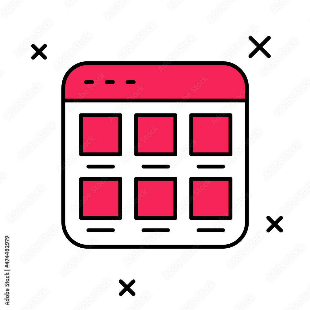 Filled outline Online shopping on screen icon isolated on white background. Concept e-commerce, e-business, online business marketing. Vector Filled outline Online shopping on screen icon isolated on white background. Concept e-commerce, e-business, online business marketing. Vector