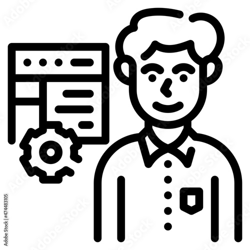 administrator line icon