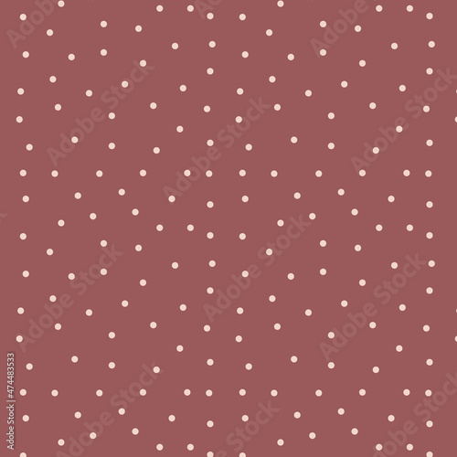 Christmas polka dot seamless repeating pattern background. Trendy for fabric, texitle print, wallpaper, background, wrapping or invitation cards, packaging.