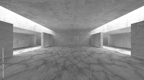 Fototapeta Naklejka Na Ścianę i Meble -  Abstract architecture background. Empty rough concrete interior