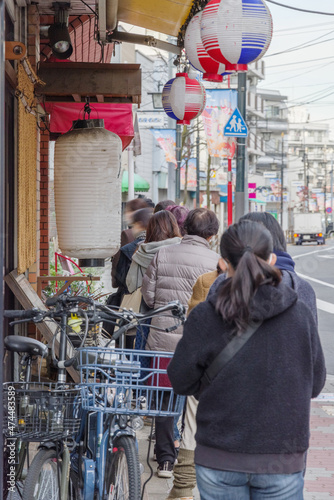行列ができている　赤塚、板橋区、東京、日本