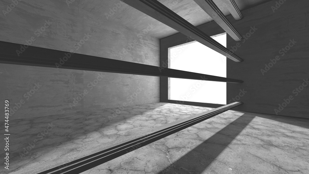 Dark Concrete Wall Architecture. Empty Room Dark Concrete Wall Architecture. Empty Room