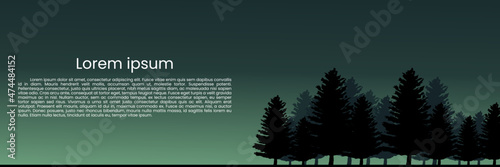 tree silhouette landscape vector illustration good for web banner, card business, backdrop, background, wallpaper, design template, and tourism design