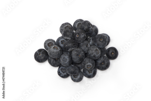 heap blue blueberries seen from above isolated