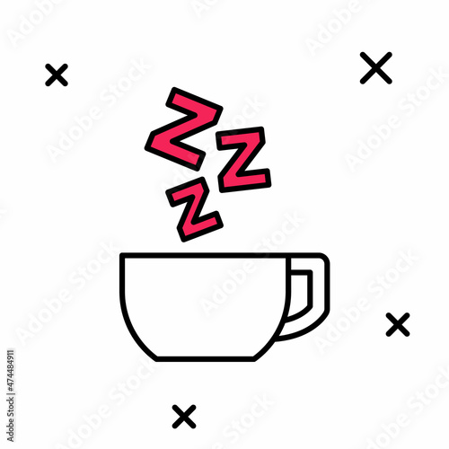 Filled outline Chamomile tea icon isolated on white background. A useful therapeutic drink from flowers of chamomile medicinal. Vector