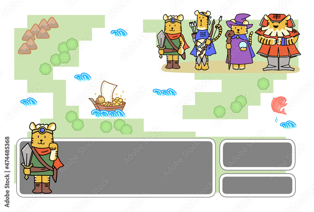 Obraz premium RPG風ワールドトラ グリーティングカード・年賀状素材