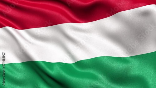 Hungary Flag Seamless Loop. 3D animation.