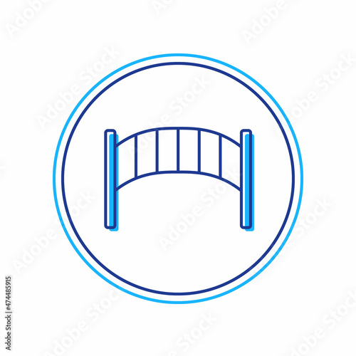 Filled outline Playground kids bridge icon isolated on white background. Vector