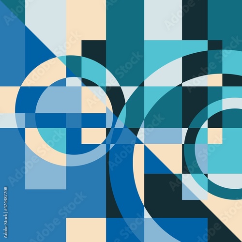 Geometric circle scarf pattern. Design for hijab or scarf motifs with abstract patterns. Vector design inspiration