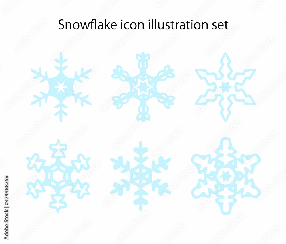 Fototapeta premium 雪の結晶のアイコンイラストセット
