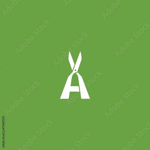 letter A grass cutter vector