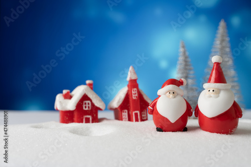 santa claus town with snow