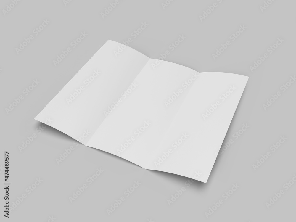 Trifold Brochure 3D Illustration Mockup Scene Trifold Brochure 3D Illustration Mockup Scene