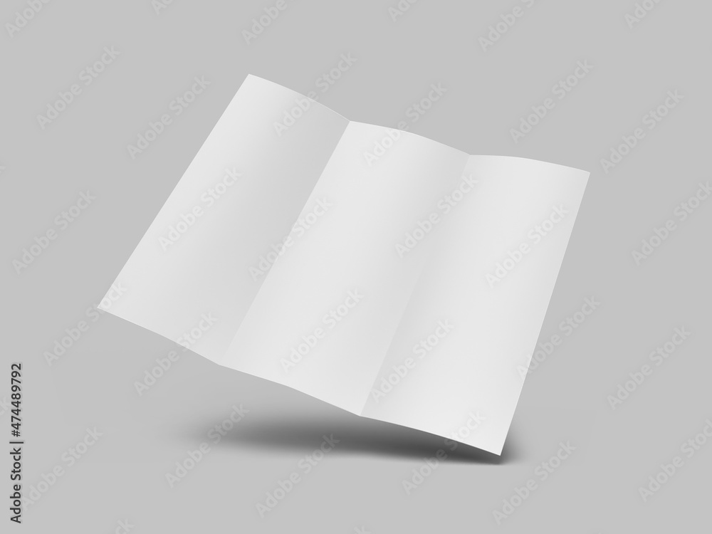 Trifold Brochure 3D Illustration Mockup Scene Trifold Brochure 3D Illustration Mockup Scene