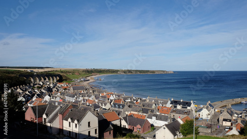 A view across seatown traditional scottish fishing village at Cullen on the Moray Coast