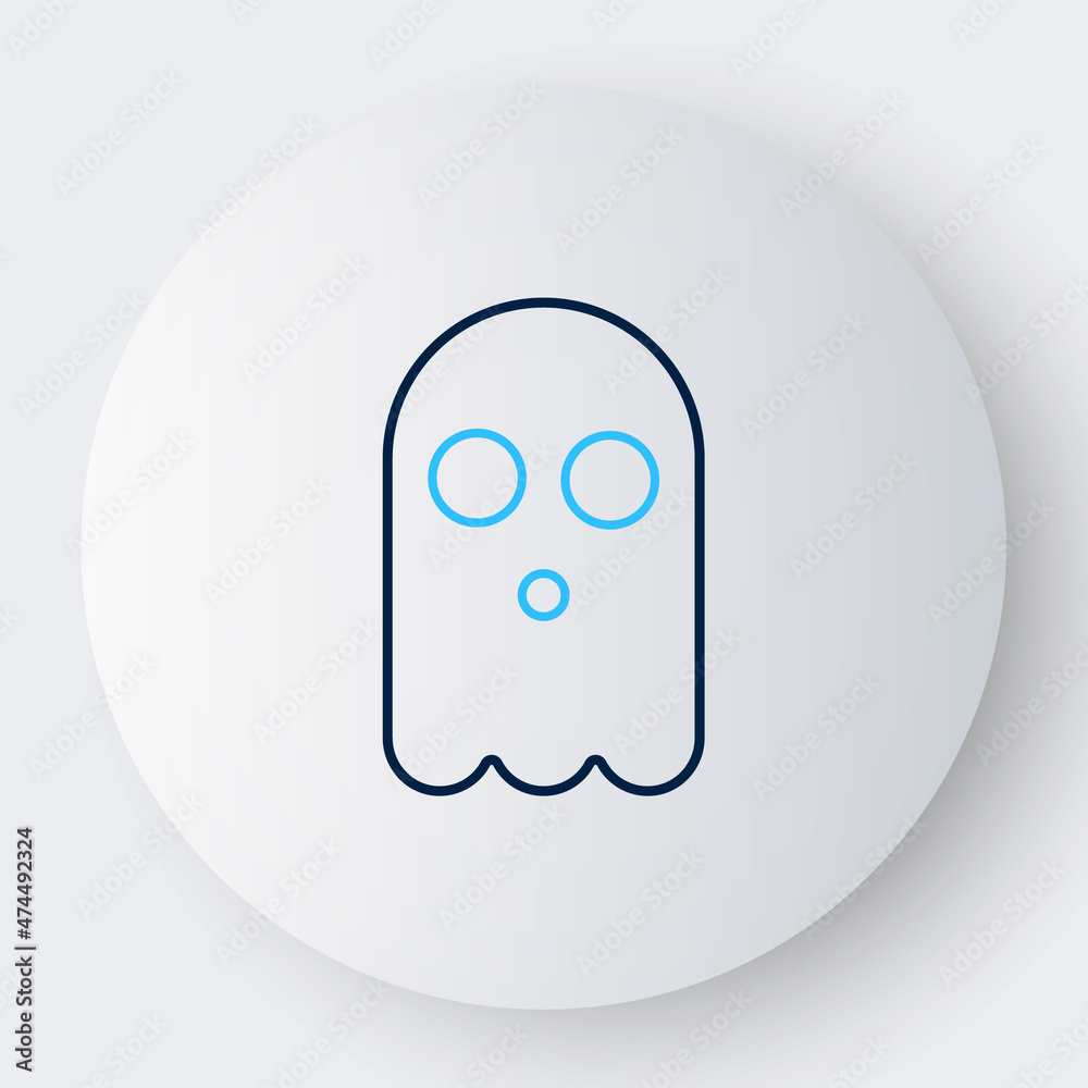 Line Ghost icon isolated on white background. Happy Halloween party. Colorful outline concept. Vector Line Ghost icon isolated on white background. Happy Halloween party. Colorful outline concept. Vector