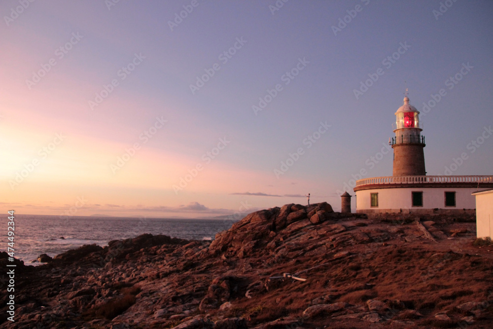 Lighthouse of corrubedo and sunset