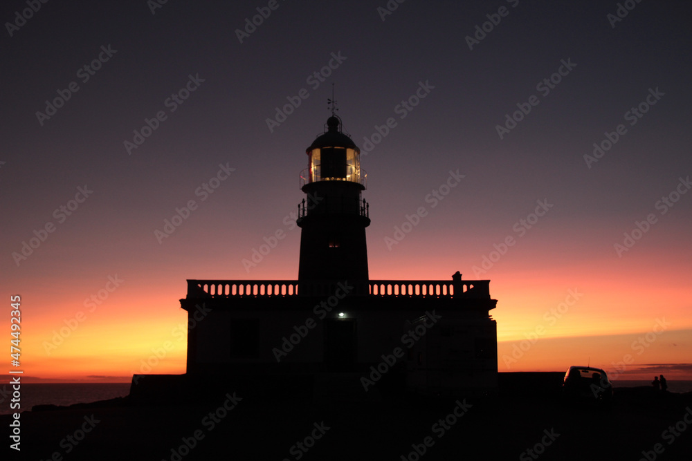 Lighthouse of corrubedo and sunset