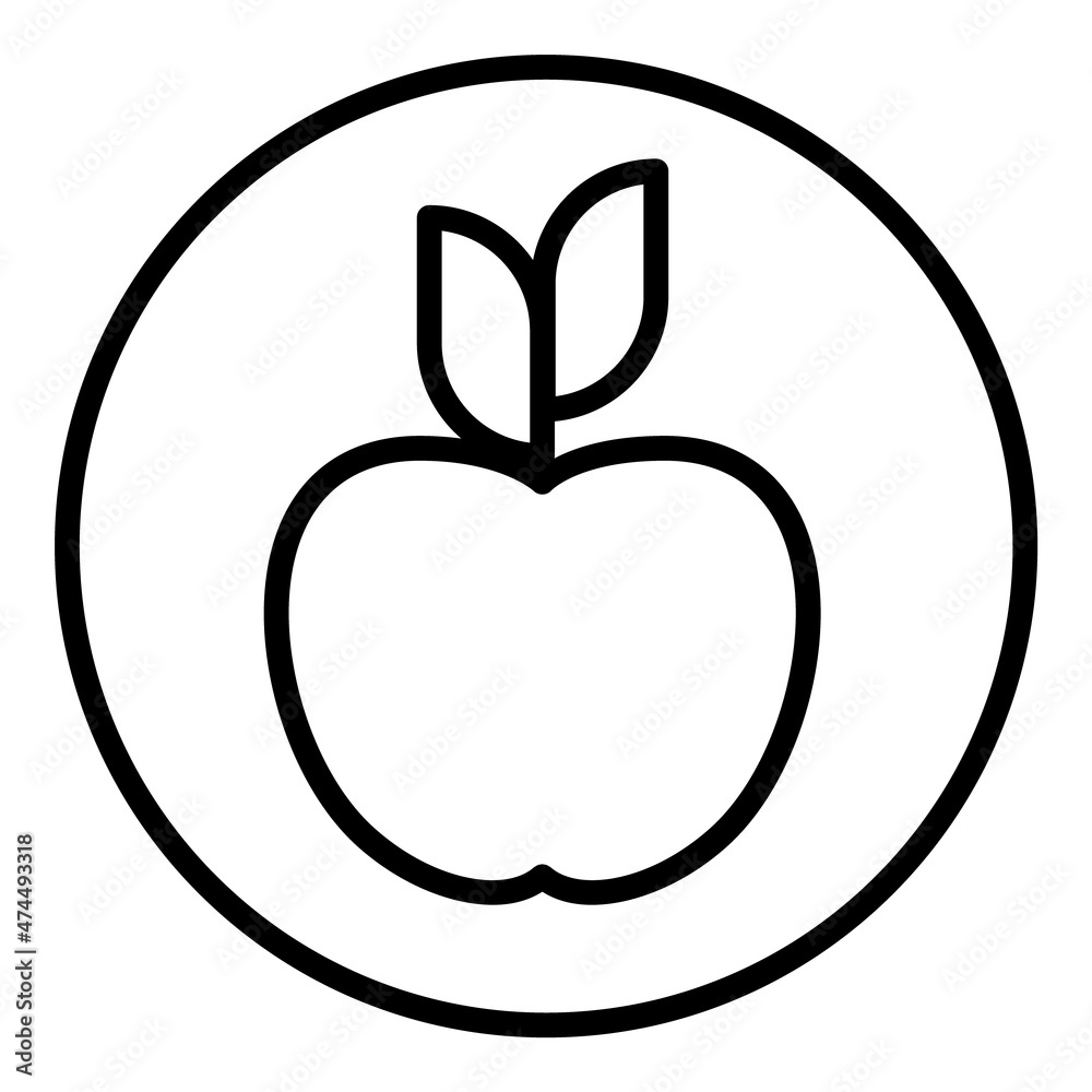 Apple Fruit Flat Icon Isolated On White Background Apple Fruit Flat Icon Isolated On White Background