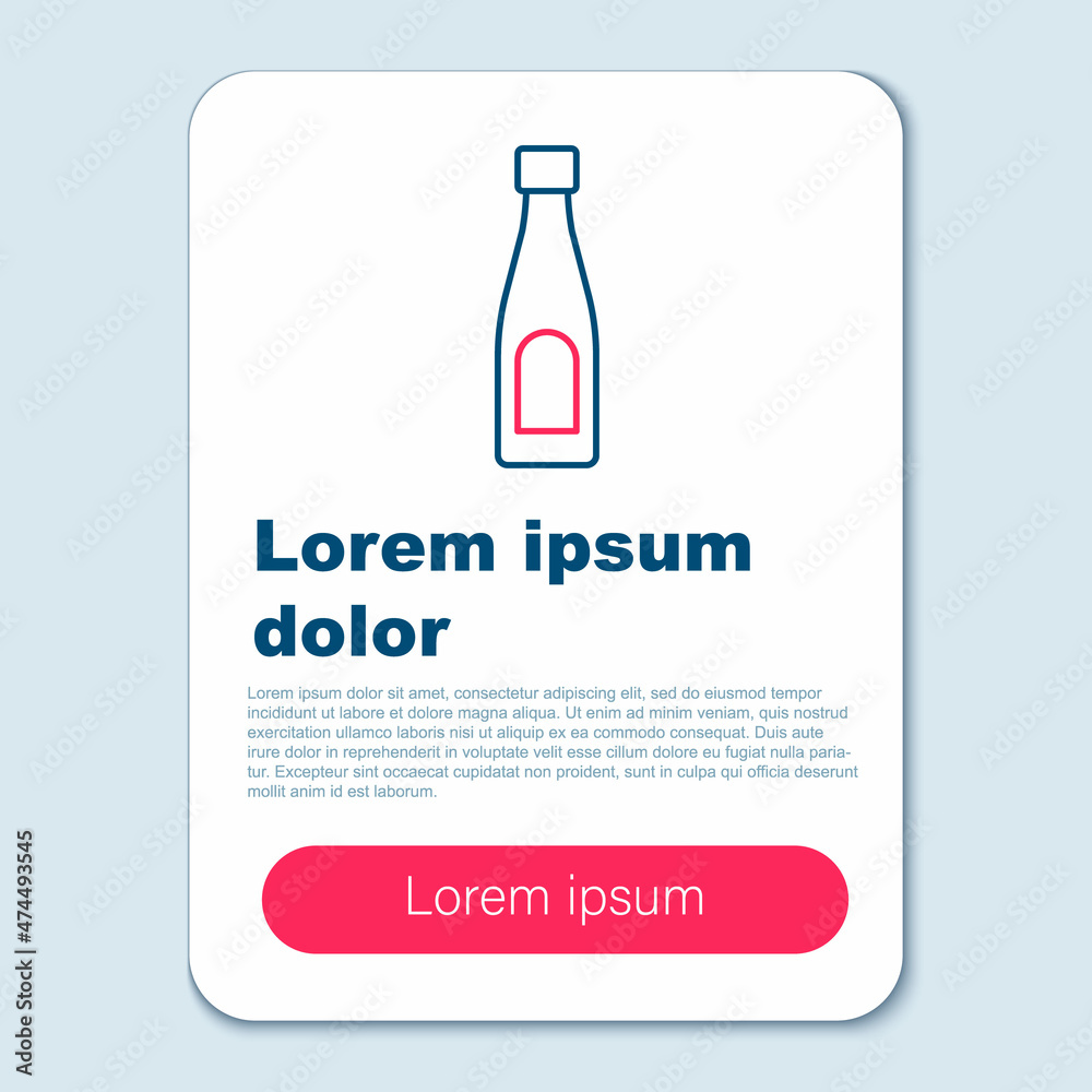 Line Bottle of water icon isolated on grey background. Soda aqua drink sign. Colorful outline concept. Vector Line Bottle of water icon isolated on grey background. Soda aqua drink sign. Colorful outline concept. Vector