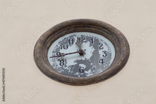 hand clock of the main bell tower of the town photo