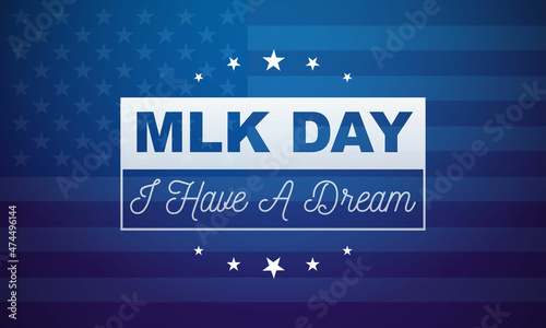 Martin Luther King Jr. Day. MLK. Third Monday in January. Holiday concept. Template for background, banner, card, poster with text inscription. Vector EPS10 illustration
