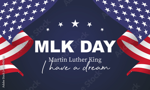 Martin Luther King Jr. Day. MLK. Third Monday in January. Holiday concept. Template for background, banner, card, poster with text inscription. Vector EPS10 illustration