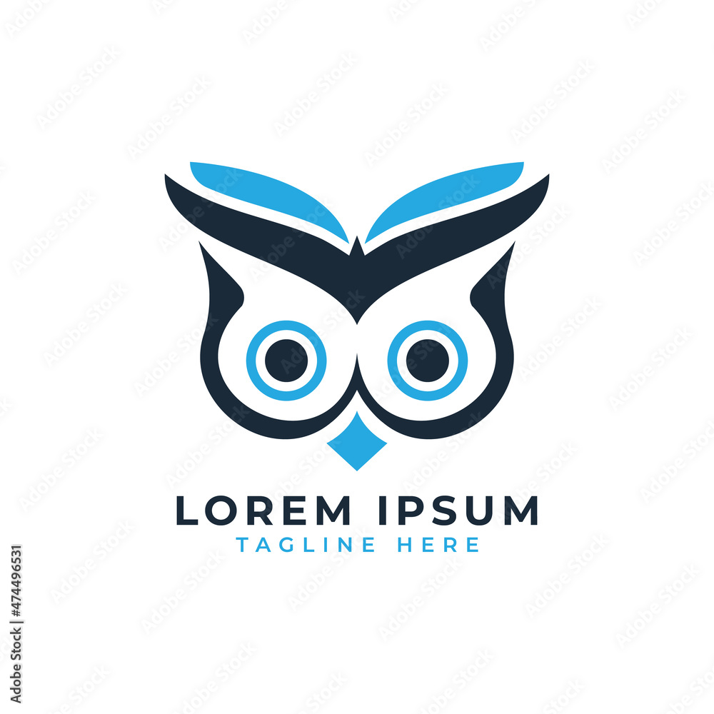 owl logo design concept vector template, owl monogram, owl logo, owl symbol, owl logo type