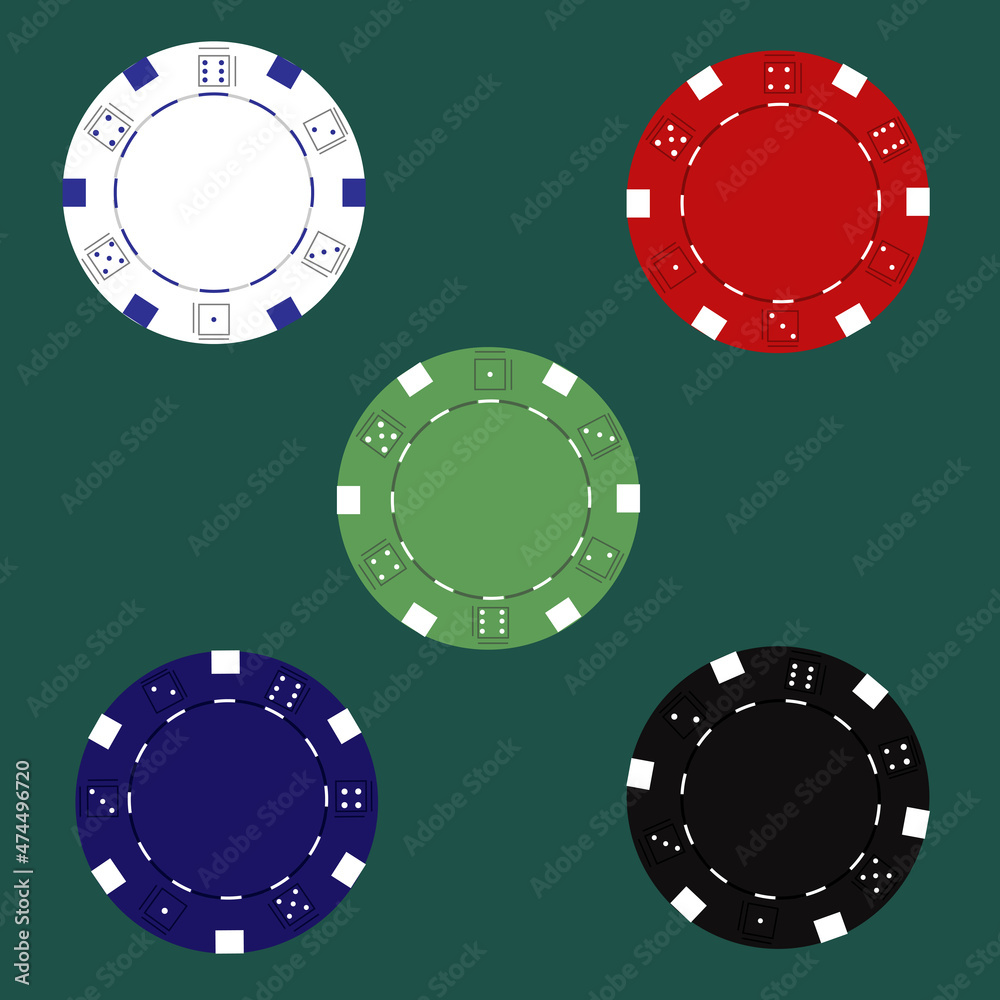 poker chips on a green background