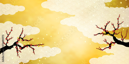 正月背景　ベクター素材	