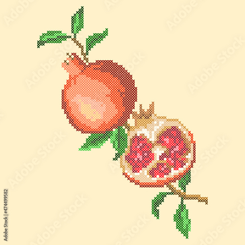 embroidery pomegranate