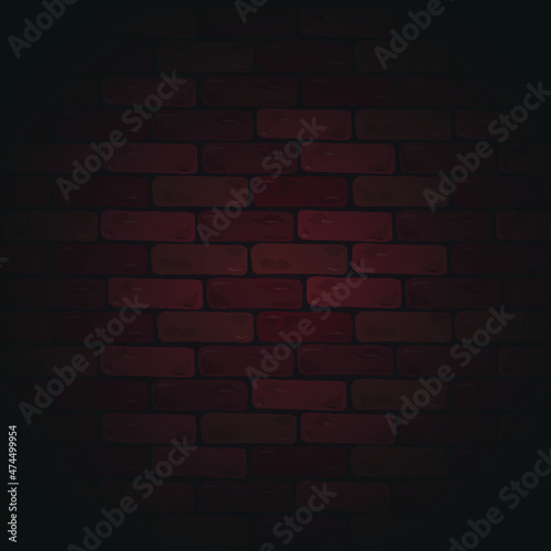 square background wall of red and brown bricks