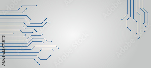 Grey Abstract science and technology background, Micro technology, futuristic circuit board or blockchain network concept illustration. Electronics, technology or computer connection concept 