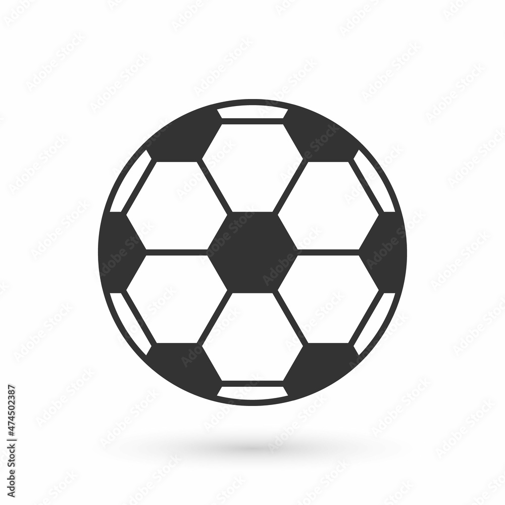 Grey Soccer football ball icon isolated on white background. Sport equipment. Vector Grey Soccer football ball icon isolated on white background. Sport equipment. Vector