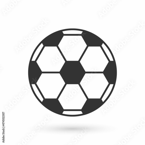Grey Soccer football ball icon isolated on white background. Sport equipment. Vector