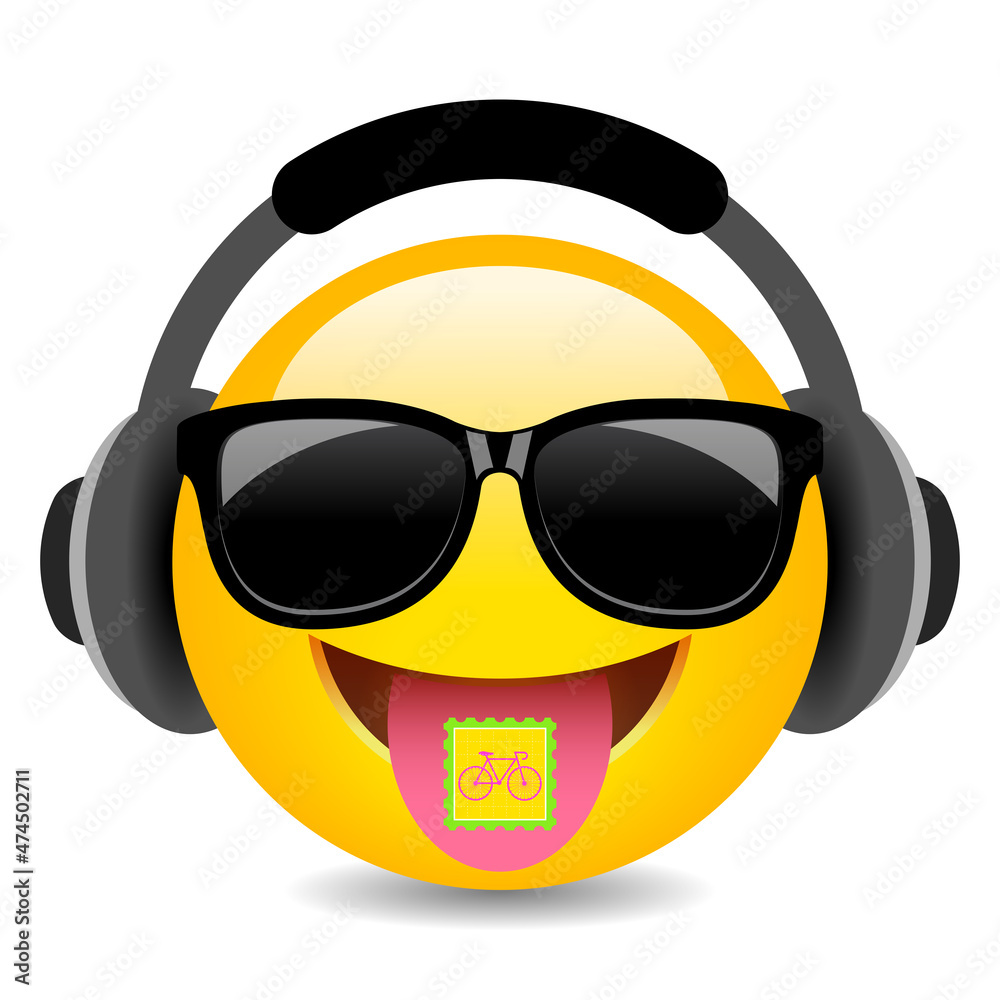 Cool dj emoji with lsd, vector cartoon Stock Vector Adobe Stock