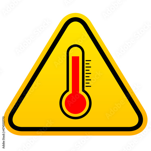 Hot temperature caution sign